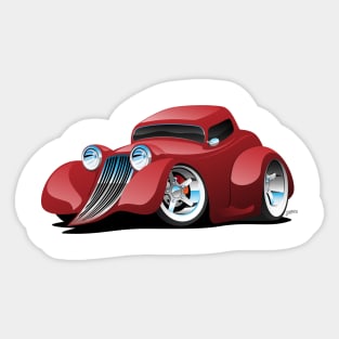 Red Hot Rod Restomod Custom Coupe Sticker